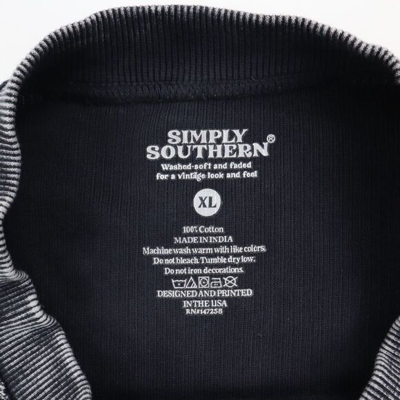 Simply Southern Def Tired But Caffeinated Sweatshirt Retro Crewneck XL - Picture 3 of 4